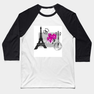 Vintage mail from Paris pink Baseball T-Shirt